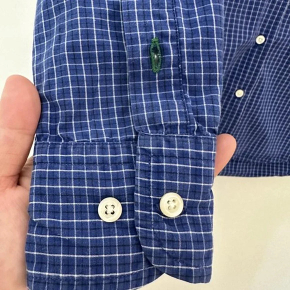 Tommy Hilfiger Button Up Chekered Long Sleeve Shirt Blue Women's Size US 2 - Picture 14 of 15